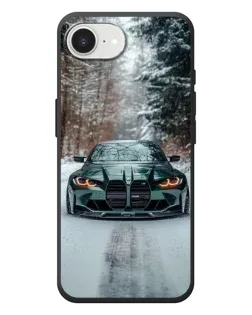 Чехол для iPhone 17e с картинкой «BMW в зимнем лесу»