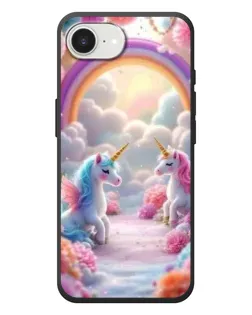Чехол для iPhone 17e с картинкой «Радуга и единороги»