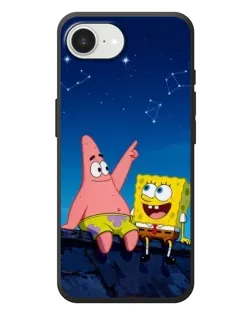 Чехол для iPhone 17e с картинкой «Губка Боб и Патрик ночью»