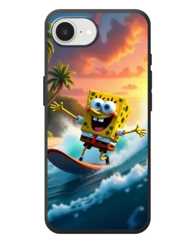 Чехол для iPhone 17e с картинкой «Губка Боб серфингист» Чехол для iPhone 17e с картинкой «Губка Боб серфингист»