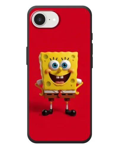 Чехол для iPhone 17e с картинкой «Спанч Боб на красном» Чехол для iPhone 17e с картинкой «Спанч Боб на красном»