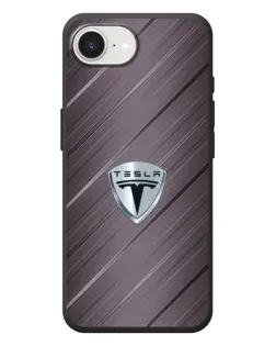 Чехол для iPhone 17e с картинкой «Металлическая текстура Tesla»