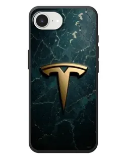 Чехол для iPhone 17e с картинкой «Мраморная Tesla Gold»