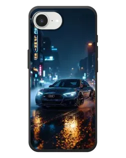 Чехол для iPhone 17e с картинкой «Ночной город и Audi»