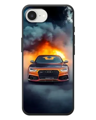 Чехол для iPhone 17e с картинкой «Audi в огненном дыму»