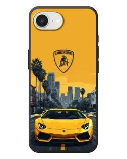 Чохол для iPhone 17e з картинкою «Жовтий Lamborghini місто»