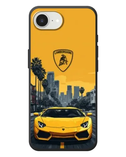 Чохол для iPhone 17e з картинкою «Жовтий Lamborghini місто»