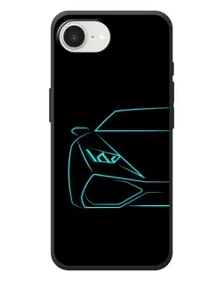 Чохол для iPhone 17e з картинкою «Блакитний силует Lamborghini»