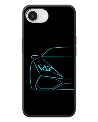 Чохол для iPhone 17e з картинкою «Блакитний силует Lamborghini»