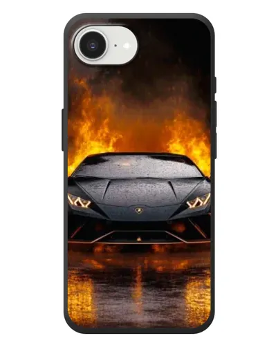 Чохол для iPhone 17e з картинкою «Lamborghini у вогні»