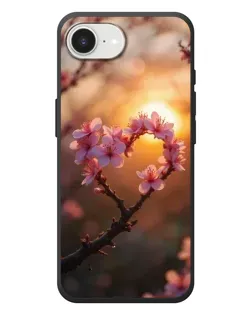 Чехол для iPhone 17e с картинкой «Розовый цвет сердце на фоне заката» Чехол для iPhone 17e с картинкой «Розовый цвет сердце на фоне заката»