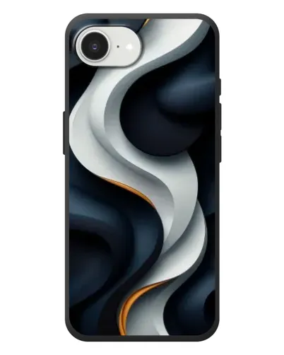 Чехол для iPhone 17e с картинкой «Объемные черно-белые ленты» Чехол для iPhone 17e с картинкой «Объемные черно-белые ленты»