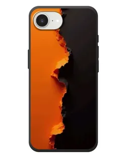 Чехол для iPhone 17e с картинкой «Оранжевый разлом»