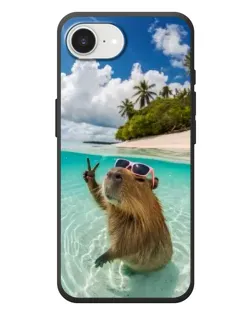 Чехол для iPhone 17e с картинкой «Капибара на море»