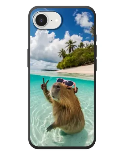 Чехол для iPhone 17e с картинкой «Капибара на море» Чехол для iPhone 17e с картинкой «Капибара на море»