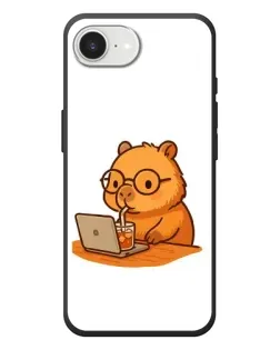 Чехол для iPhone 17e с картинкой «Капибара с ноутбуком»