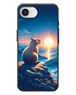 Чехол для iPhone 17e с картинкой «Закат солнца с капибарой»