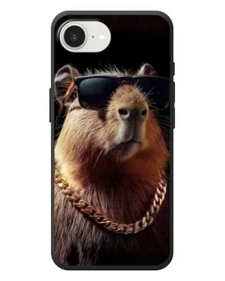 Чехол для iPhone 17e с картинкой «Капибара золотая цепь»