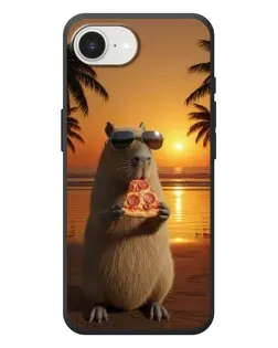 Чехол для iPhone 17e с картинкой «Капибара с пиццей»