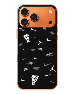 Чехол для Apple iPhone 18 Pro Max с картинкой «Nike Black Pattern»