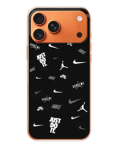 Чехол для Apple iPhone 18 Pro Max с картинкой «Nike Black Pattern»