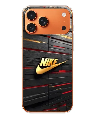 Чехол для Apple iPhone 18 Pro Max с картинкой «Золотой Nike на металле»