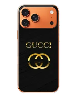 Чехол для Apple iPhone 18 Pro Max с картинкой «Золотой логотип Gucci»