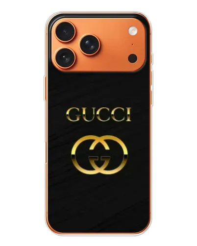 Чехол для Apple iPhone 18 Pro Max с картинкой «Золотой логотип Gucci»