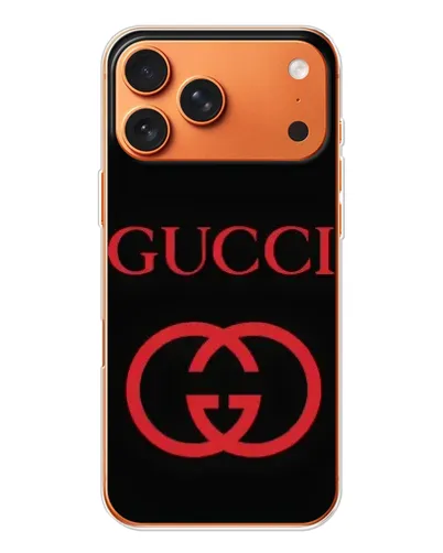 Чехол для Apple iPhone 18 Pro Max с картинкой «Gucci — красный логотип»