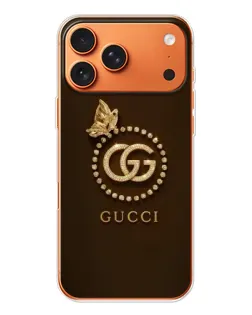 Чехол для Apple iPhone 18 Pro Max с картинкой «Gucci — золотая бабочка»