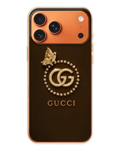 Чехол для Apple iPhone 18 Pro Max с картинкой «Gucci — золотая бабочка»