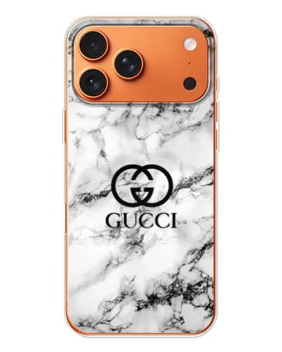 Чехол для Apple iPhone 18 Pro Max с картинкой «Gucci — мраморный шик»