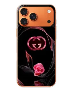 Чехол для Apple iPhone 18 Pro Max с картинкой «Gucci — неоновая роза»