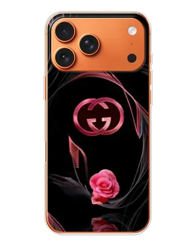 Чехол для Apple iPhone 18 Pro Max с картинкой «Gucci — неоновая роза»
