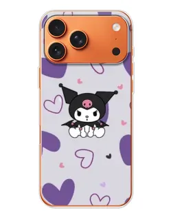 Чехол для Apple iPhone 18 Pro Max с картинкой «Kuromi и лавандовые сердца»