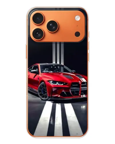 Чехол для Apple iPhone 18 Pro Max с картинкой «Красная BMW на дороге»