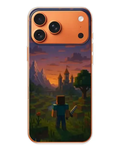 Чехол для Apple iPhone 18 Pro Max с картинкой «Стив у башни» Чехол для Apple iPhone 18 Pro Max с картинкой «Стив у башни»