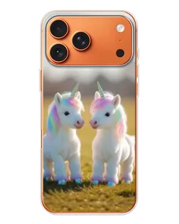 Чехол для Apple iPhone 18 Pro Max с картинкой «Пара единорогов»