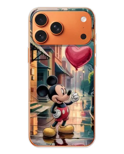 Чехол для Apple iPhone 18 Pro Max с картинкой «Микки и шарик-сердце»