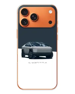 Чехол для Apple iPhone 18 Pro Max с картинкой «Серебристый Cybertruck Tesla»