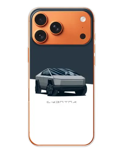 Чехол для Apple iPhone 18 Pro Max с картинкой «Серебристый Cybertruck Tesla»