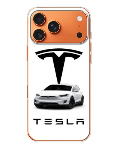 Чехол для Apple iPhone 18 Pro Max с картинкой «Tesla White Style»