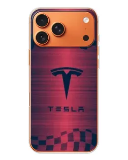 Чехол для Apple iPhone 18 Pro Max с картинкой «Тесла красный карбон»