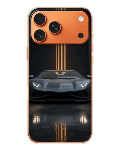Чехол для Apple iPhone 18 Pro Max с картинкой «Lamborghini золотые линии»