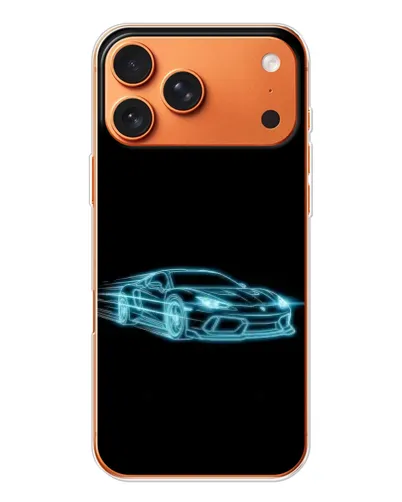 Чехол для Apple iPhone 18 Pro Max с картинкой «Неоновый контур Lamborghini»