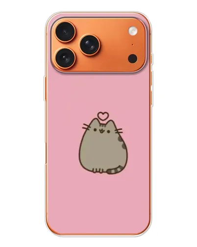 Чехол для Apple iPhone 18 Pro Max с картинкой «Pusheen сердце»