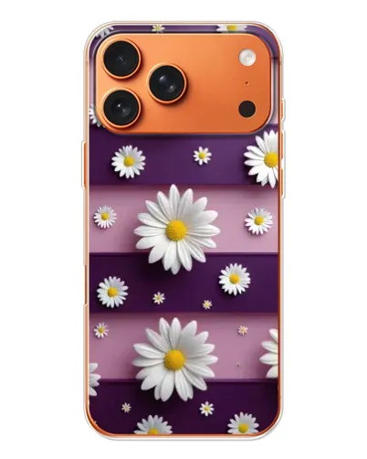 Чехол для Apple iPhone 18 Pro Max с картинкой «Ромашки на фиолетовом» Чехол для Apple iPhone 18 Pro Max с картинкой «Ромашки на фиолетовом»