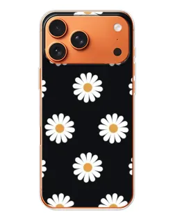 Чехол для Apple iPhone 18 Pro Max с картинкой «Ромашки на черном»