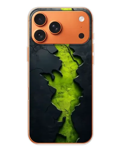 Чехол для Apple iPhone 18 Pro Max с картинкой «Салатовый разлом скалы»