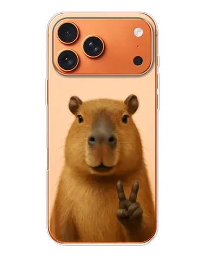 Чехол для Apple iPhone 18 Pro Max с картинкой «Капибара виктория»